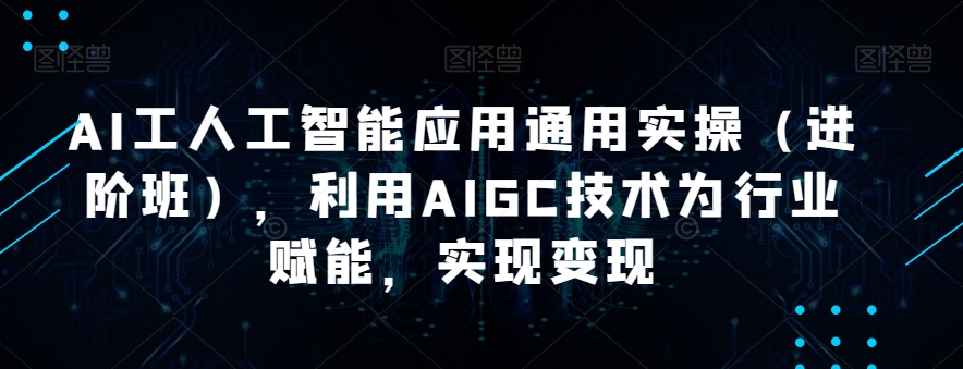 AI工人工智能应用通用实操（进阶班），利用AIGC技术为行业赋能，实现变现-小齐资源库
